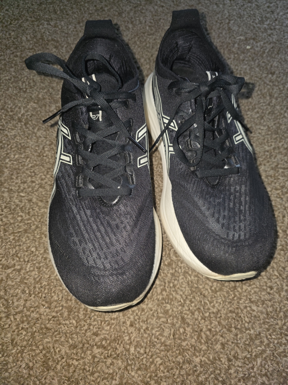 Asics Black and White Women's Athletic Running Shoes